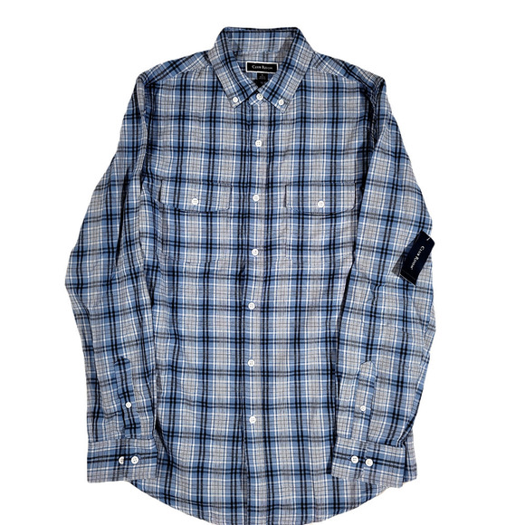 Club Room Baynk Plaid Double Faced Woven Shirt Mens Small Combo Blue‎ - Picture 1 of 5
